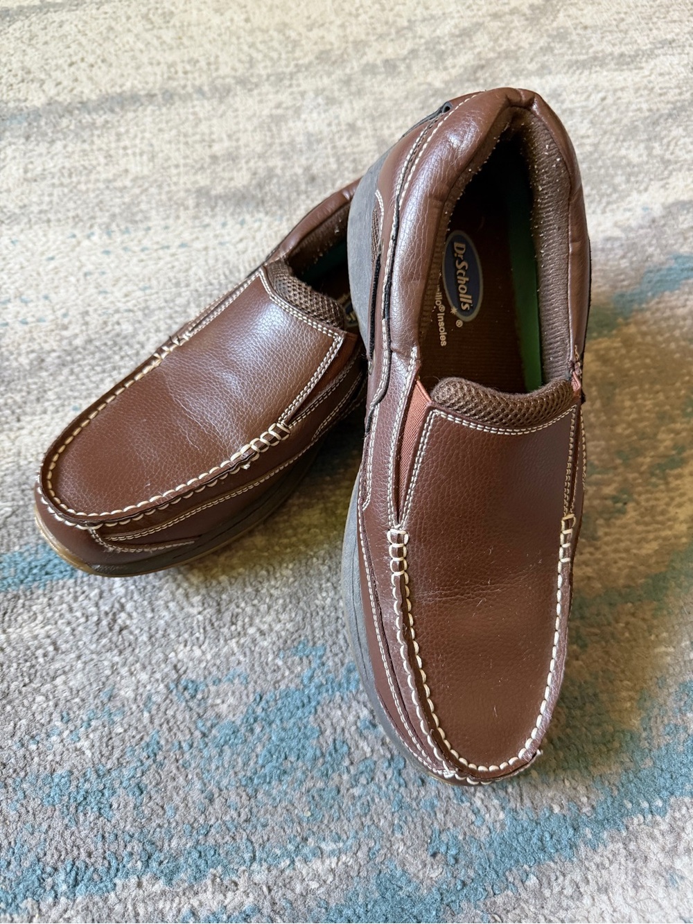 Dr. Scholl's Brown Slip-On Leather-Look Casual Loafers Size 8.5